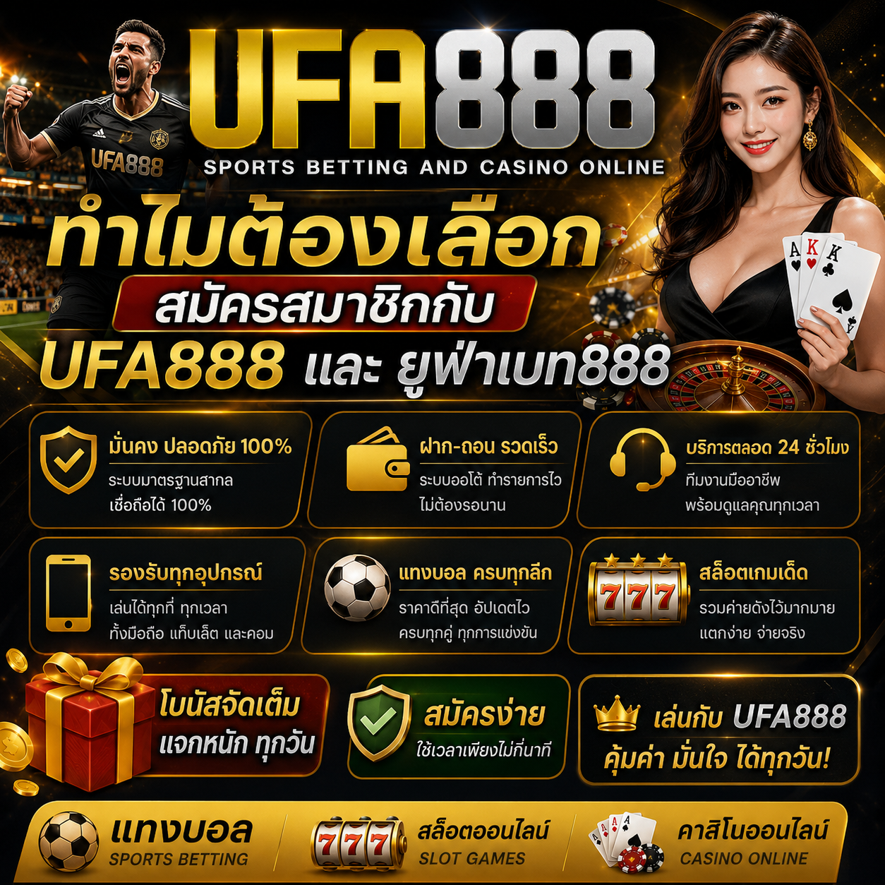 ทำไมต้องเลือก สมัครสมาชิกกับ UFA888 และ ยูฟ่าเบท888